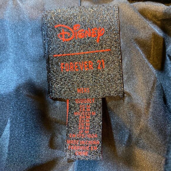 Jacket Mickey Mouse Embroidered Appliqué, Puffer Jacket, Men’s Medium USED - Picture 3 of 11